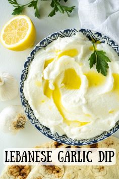 an image of a bowl of lemon garlic dip