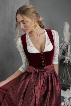 Bavarian Aesthetic, Dirndl Dress Oktoberfest, Wedding Dirndl, Oktoberfest Dress, Country Style Outfits