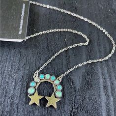 Brand New Silver Star Mini Squash Blossom Necklace With Turquoise Accent Beads. This Item Is Nwt From My Boutique. Turquoise Jewelry, Rodeo Jewelry, Western Jewelry, Southwestern Jewelry, Cowgirl Jewelry, Boho Jewelry, Silver Jewelry, Country Girl, Boots, Boho, Gypsy, Tribal, Southern, Southwest, Western, Rodeo, Cowgirl Style, Dojo, Bohemian, Nwt, Stud, Dainty, Small Country Girl Boots, Jewelry Cowgirl, Envelope Necklace, Jewelry Country, Silver Star Necklace, Rodeo Jewelry, Boots Boho, J Necklace, Leather Pearl Necklace