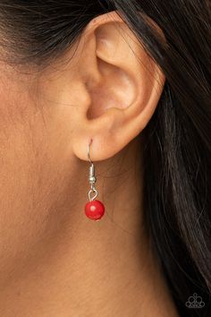 A bubbly collection of round red beads are pressed into sleek silver fittings as they connect beneath the collar, creating a powerful pop of color. Features an adjustable clasp closure.

 Sold as one individual necklace. Includes one pair of matching earrings. Live Text, Mobile Boutique, Red Beads, Red Necklace, Paparazzi Accessories, Paparazzi Jewelry, Red Bead, Necklace Earring Set, Matching Earrings