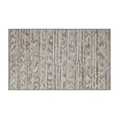 an area rug that is made out of grey and white fabric with different patterns on it