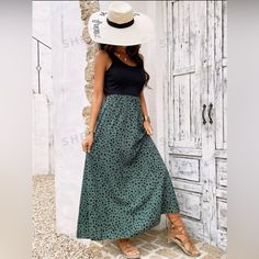 Women’s Size Large Animal Print Maxi Dress New Without Tags Casual Black Maxi Dress For Spring, Casual Black Maxi Dress For Day Out, Animal Print Maxi Dresses, Printed Beach Dresses, Chiffon Ruffle Dress, Low Cut Dresses, Shein Dress, Plus Size Maxi, Paisley Dress