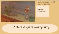 a computer screen with an image of some animals in the window sill and text that reads, how to make your own fish