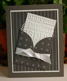 a birthday card with a bow on it