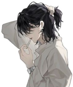 Anime Tomboy, Dr Mundo, Anime Boy Long Hair, Black Hair Boy, Tomboy Art, Anime Black Hair, Dark Anime Guys, Cute Anime Profile Pictures, Long Black Hair