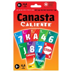 a pack of cards with the words canasta calientee and numbers on them