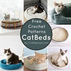 free crochet patterns for cat beds that are easy to make and can be made in any size