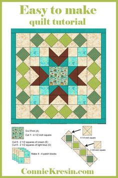 an easy to make quilt pattern with the instructions