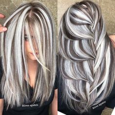 Next color!!! 5/2020 Truss Hair, Grey Hair Transformation, Perfect Hair Color, Gorgeous Gray Hair, Kadeřnické Trendy, Body Map, Silver Hair Color, Blending Gray Hair, Gray Hair Highlights