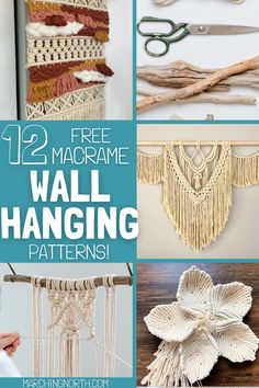 macrame wall hanging patterns with text overlay