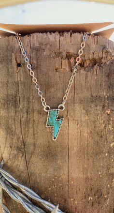 "Western Lightning Bolt Necklace Faux Turquoise Stone Charm measures 0.7\" tall Made with alloy metals! Don't forget to check out my shop for the matching earrings and ring!" Blue Sterling Silver Costume Jewelry, Blue Costume Jewelry In Sterling Silver, Southwestern Pendant Jewelry Gift, Southwestern Pendant Jewelry As Gift, Southwestern Pendant Jewelry As A Gift, Southwestern Style Pendant Jewelry For Gifts, Southwestern Style Pendant Jewelry Gift, Southwestern Style Turquoise Jewelry For Gifts, Southwestern Jewelry With Adjustable Chain