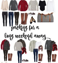 How to Pack for a Long Weekend Away Girls Weekend Outfits, Weekend Trip Outfits, Weekend Getaway Outfits, Office Closet, Getaway Outfit, Bathroom Closet, Trip Outfits, Clothes And Shoes, Closet Organizers