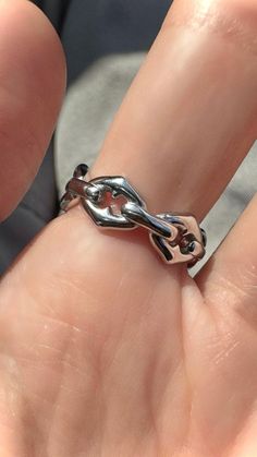 Cyber Chain Ring ⛓ 100% solid 316L stainless steel 💦 Waterproof 👽 NO green skin. NO tarnish. NO rust 🖐 Sizes 6-10 available Tarnish Resistant Silver Stainless Steel Rings, Silver Stainless Steel Chain Promise Ring, Silver Tarnish-resistant Chain Promise Ring, Minimalist Stainless Steel Chain Ring As Gift, Tarnish Resistant Silver Chain Ring, Grunge Streetwear Jewelry With Adjustable Chain, Silver Stainless Steel Chain Rings, Stainless Steel Chain Link Ring For Gift, Silver Stainless Steel Rings With Chain Detail