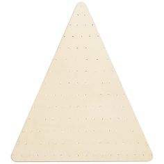 a triangle shaped cutting board with holes on it