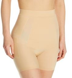 Look your best in this high-waisted girlshort. The silicone gripper along the waist and leg openings will help prevent slipping. Bonded shaping panels target your stomach and legs to help smooth you for a sleek look. Made of nylon/spandex with cotton/spandex at crotch. Inner waist and leg openings have silicone gripper elastic to help keep the fit in place. Soft microfiber will not catch on your clothes. Targeted shaping panels bonded inside help flatten tummy and smooth legs for a sleek appeara Solid Nylon Shapewear Short Length, Solid Nylon Short Length Shapewear, Solid Color Short Length Nylon Shapewear, Shaping Nylon Mid-thigh Bottoms, Shaping Nylon Mid-thigh Length Bottoms, Nylon Shapewear With Built-in Shorts, Fitted Nylon Shapewear Shorts, Sculpting Nylon Bottoms, Mid-thigh Nylon Shapewear Bottoms