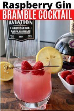 Learn how to make a homemade Raspberry Bramble Cocktail. This easy summer drink recipe features gin, French Chambord liqueur and fresh lemon juice. Raspberry Bramble Cocktail, Raspberry Bramble, Raspberry Gin Cocktail, Chambord Drinks, Bramble Recipe, Chambord Liqueur, Easy Gin Cocktails