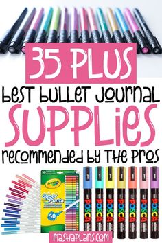 35+ Best Bullet Journal Supplies Recommended By The Pros | Masha Plans Journal Accessories, Journal Fonts, Pretty Pens, School Craft, Organized Life