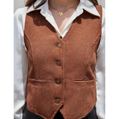 KOJOOIN Women's Vintage Floral Corset Lace-Up Fishbone Print Vest Renaissance pirate costume Black tulip S Fitted Fall Vest With Snap Buttons, Fitted Button-up Vest With Buttons, Fall Vest With Button Closure And Long Sleeves, Fall Denim Vest With Button Closure, Fitted Brown Vest With Button Closure, Brown Workwear Vest With Buttons, Retro Fall Vest With Buttons, Vintage Fall Vest With Buttons, Retro Workwear Vest With Button Closure