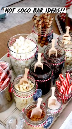 an assortment of desserts and candies on a tray