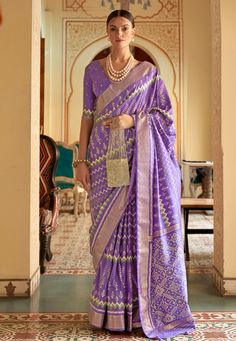 Silk Saree with blouse in Light purple colour 526E Desc: Color : Light Purple Fabric : Silk Wash Care : Dry clean Sleeve Style : Half Sleeve Long Sleeves : Done only in Custom Stitch Sleeves Lining : Done only in Custom Stitch Bust Size : 32 to 42 Inches Occasion : Temple Wear Social Gathering Pongal Teej Gudi Padwa Onam. With Express Free Shipping Buy Indian Party wedding and bridal sarees Silk Saree with blouse in Light purple colour 526E online in USA, UK and Canada from KollyBollyEthnics.com Light Purple Saree, Patola Silk Saree, Reception Saree, Purple Saree, Party Sarees, Indian Sarees Online, Wedding Sarees, Casual Wear Women, Art Silk Sarees