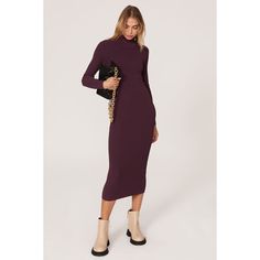 Burgundy knit (65% Viscose, 35% Nylon). Sheath. Mock neck. Long sleeves. Tie closure. 45" from shoulder to hemline. Imported. Fall Bodycon Turtleneck Sweater Dress, Ribbed Turtleneck Midi Dress For Fall, Fall Turtleneck Bodycon Sweater Dress, Fall Turtleneck Ribbed Midi Dress, Fall Ribbed Turtleneck Midi Dress, High Neck Ribbed Midi Dress For Fall, Fall High Neck Ribbed Midi Dress, Fall Ribbed High Neck Midi Dress, Fall Bodycon Midi Sweater Dress