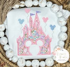 "To order: - please leave personalization in comments at check out so your order does not get delayed. Please list name and thread color. -If you do not want personalization, please state \"no personalization\" ." Disney Applique Designs, Disney Applique, Disney Nail Designs, Disney Birthday Shirt, Summer Monogram, Magical Castle, Pes Embroidery, Disney Trip Shirts, Disney Embroidery