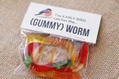 gummy worms are packaged in cellophane to look like they're eating