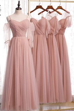 ✨Elegant Blush Pink Tulle Bridesmaid Dress 🎀 Fairytale Bridesmaid Dresses, Tulle Gown Bridesmaid, Soft Tulle Bridesmaid Dress, Fancy Bridesmaid Dresses, Turtle Wedding, Pink Bridesmaid Dresses Long, Soft Wedding