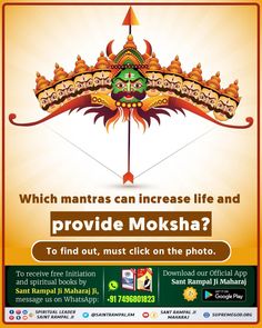 an advertisement for a festival with the caption which mantass can increase life and provide moksha? to find out, must click on the photo