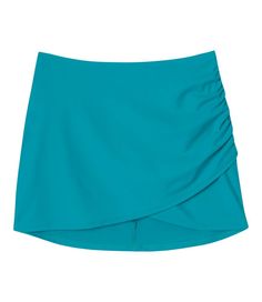 This flattering pull-on skirt includes a front wrap detail with soft ruching on the left side. Made from Summersalt's signature swimwear material, it's designed to be worn over your favorite swimsuit and pairs perfectly with solids, colorblocked suits or prints. If in between sizes, we recommend sizing down. Composition: 78% recycled polyamide, 22% elastane. Handwash, line dry. Soft ruching with a flat front wide band elastic. Skirt is unlined. Imported. | Women's L.L.Bean x Summersalt The Ruche Ruched Skirted Bottoms, Solid Color Ruched Skirted Bottoms, Casual Ruched Asymmetrical Skirt, Summer Fitted Ruched Wrap Skirt, Summer Ruched Fitted Wrap Skirt, Fitted Ruched Wrap Skirt For Summer, Ruched Stretch Asymmetrical Skirt, Spring Asymmetrical Skirt Bottoms With Ruched Sides, Stretch Ruched Skirted Skort