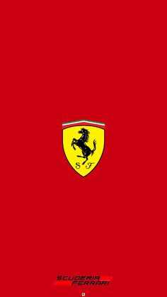 the ferrari logo on a red background