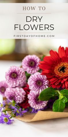 Fresh bouquet of flowers. Text reads "How to Dry Flowers". Special Flowers, Dry Flower, Dry Flowers, Adult Crafts, Silica Gel, Shadow Boxes, How To Preserve Flowers