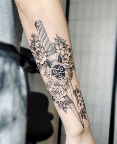 Kodama Tattoo, Princess Mononoke Tattoo, Mandala Flower Tattoos, Romantic Tattoo, Spirit Tattoo, Tattoo Dotwork, Ghibli Tattoo, Princess Tattoo, Wolf Tattoo Design