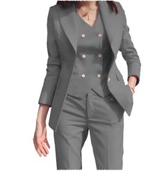 Women Business Suit, Peak Lapel Suit, Buckle Pants, Womens Suits Business, Women Business, Peak Lapel, Blazer Vest, Amazon Shopping, Business Suit