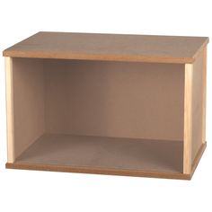 an empty wooden shelf on a white background