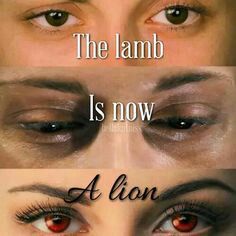 three different types of eyes with the words, the lamb is now alon on them