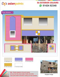 elevation colours, building colour combinations Elevation Colours, Colour Building, Textured Wall Paint Designs, Building Colour, Exterior Color Combinations, Bedroom Color Combination, Wall Paint Designs, Bedroom Color, Paint Cards