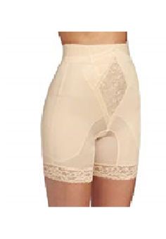 . High waist smooths away midriff bulge. Flexible front and side boning for comfort and shaping. Exclusive contour bands for shaping waist, hips, back and derriere. Exclusive Invisinet tummy tamer panel shapes comfortably. Exclusive split crotch for convenient opening. Gripper stretch lace bottom eliminates thigh bind | Plus Size Women's No Top Roll Shapette High Waist Long Leg Shaper by Rago in Beige (Size S) Wedge Dress Shoes, Girdles Shapewear, Petite Midi Dress, Flatten Tummy, Panty Girdle, Waist Shapers, Panty Style, Shapewear Bodysuit, Womens Scrubs