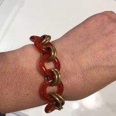 This Is A Lovely Vintage Art Deco Carnelian Bracelet. It Has A Lovely Weight And Brass Ribbed Closure. Measuring 8 1/2” Long From End To End 1/2” Diameter Carnelian Discs Alternating With Brass O Rings. Condition Is Excellent Clean And Ready To Wear. Carnelian Bracelet, Carnelian Jewelry, End To End, Vintage Art Deco, O Ring, Vintage Art, Ready To Wear, Art Deco, Womens Sizes