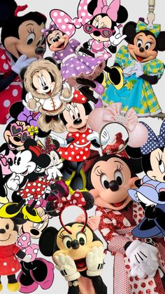 many mickey mouses are grouped together in this collage with the same character on them