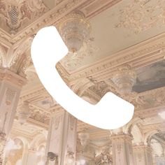 an image of a phone hanging from the ceiling