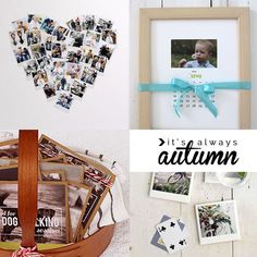 a collage of photos with the words it's always autumn