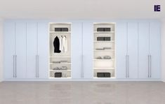 Walk in Wardrobe White Led Lights, Small Apartments, Powder Blue