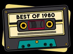 an old fashioned cassette with the words best of 1980 on it