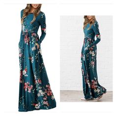 Color: Teal/White Product Details Fabric Type 95% Polyester, 5% Spandex Care Instructions Machine Wash, Hand Wash Only Origin Imported Closure Type Pull On About This Item Size Attention:S=Us 2-4,M=Us 6-8,L=Us 10-12,Xl=Us 14-16 The Maxi Dress Is Slim And Sleek With The Shirred Waistline To Help It Hang Stunningly And Give You Those Flattering Pleats. The Floral Pattern On This Dress Is Outstanding, Its So Unique And Has A Animated, Unique Feel To It. The Color Scheme Is Completely Adorable Featu Long Sleeve Stretch Dresses With Pockets, Fitted Long Sleeve Maxi Dress With Pockets, Fitted Casual Maxi Dress With Pockets, Red Floral Maxi Dress, Black Fringe Dress, Zara Maxi Dress, Flower Maxi Dress, Emerald Green Dresses, Paisley Maxi Dress