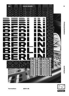 an advertisement for berlin beer in black and white, with the words berlin written on it