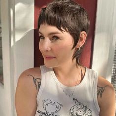 15 Easy Short Shag Hairstyles with Bangs | HairAide Shag Hairstyles With Bangs, Micro Pony, Very Short Bangs, Pixie Mullet, Short Haircuts With Bangs, Short Shag Haircuts, Crop Hair, Short Shag Hairstyles