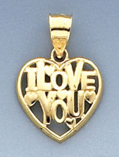 14K gold I love you heart charms. The measurement are 20mm height 13.94 mm width