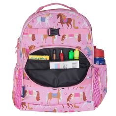 Your child will be the talk of the playground with the Wildkin Kids Next Gen Eco Backpack for boys and girls! Eye-catching patterns and a functional design come together to make this backpack for boys and girls a fun addition to your child’s school and travel essentials. A recycled polyester (rPET) exterior is a durable choice, and an antimicrobial lining ensures odor free use. Two padded, adjustable shoulder straps and a padded back provide comfortable wear, while the durable top handle is perfect for hanging in a locker before heading to class. Fun Pink Backpack For Playtime, Pink Backpack For Playtime And Back To School, Playful Backpack For Back To School, Playful Backpack For Outdoor Activities, Pink Standard Backpack For Playtime, Pink Backpack For Playtime, Fun Backpack For Playtime And Back To School, Playful Backpack For End Of School Year Outdoor Activities, Playful School Backpack