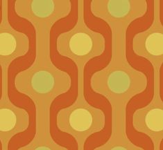 an orange and green pattern with circles